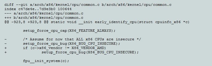 Disabling KPTI patch for AMD CPUs