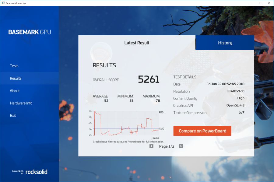 Basemark GPU - OpenGL score - GeForce GTX 1070