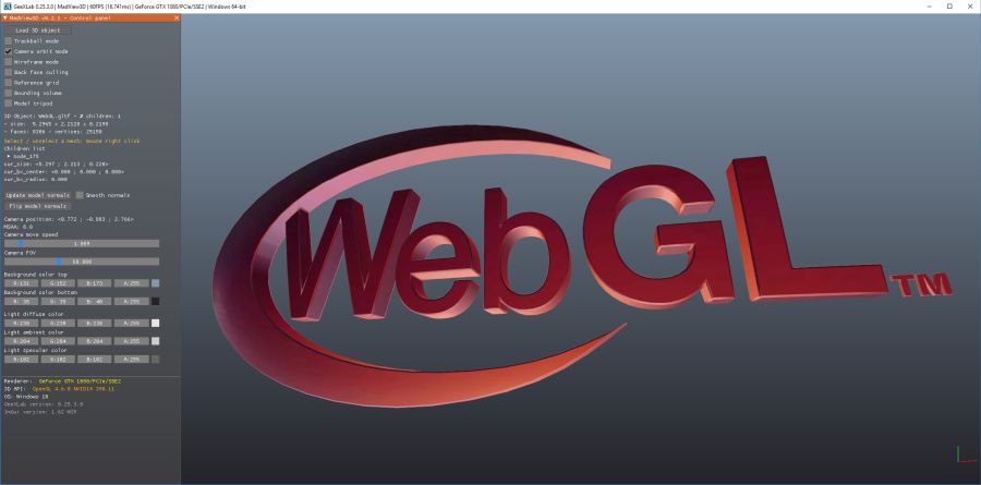 WebGL 3D logo - GeeXLab MadView3D