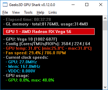 GPU Shark 0.12.0 - MSI Radeon RX Vega 56