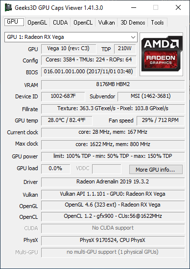 AMD Adrenalin 2019 Edition - GPU Caps Viewer + Radeon RX Vega 56