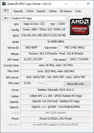 AMD Adrenalin 2019 Edition - GPU Caps Viewer + Radeon RX Vega 56