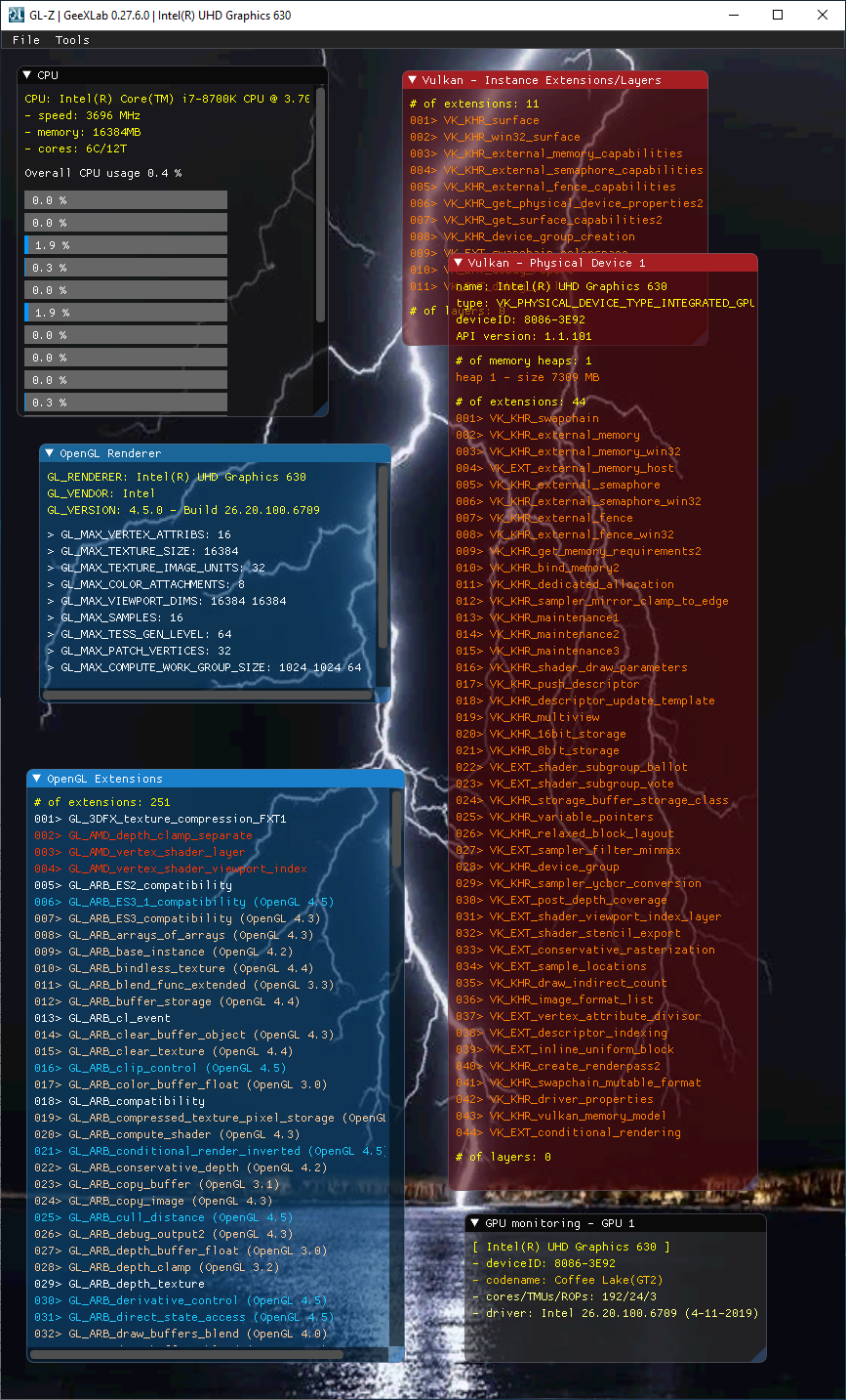 GL-Z: OpenGL and Vulkan information utility