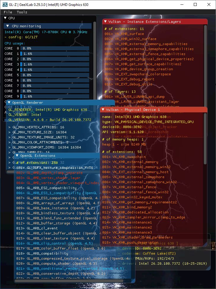 GL-Z - OpenGL and Vulkan info
