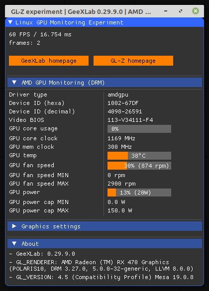 GeeXLab / GL-Z - AMD GPU monitoring on Linux