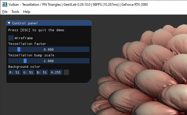 NVIDIA GeForce 441.87 + Max Frame Rate + GeeXLab Vulkan demo