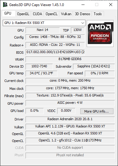 AMD Adrenalin 2020 Edition - GPU Caps Viewer + Radeon RX 5500 XT