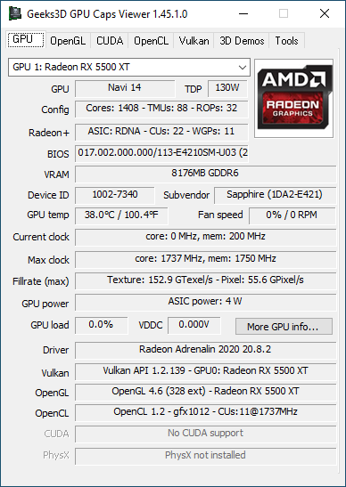 AMD Adrenalin 2020 Edition - GPU Caps Viewer + Radeon RX 5500 XT