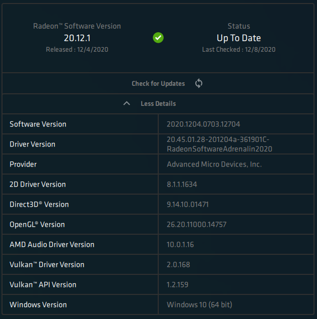 AMD Adrenalin 2020 Edition - Software information