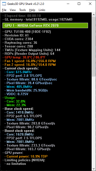 GPU Shark 0.21.2 - GeForce RTX 2070