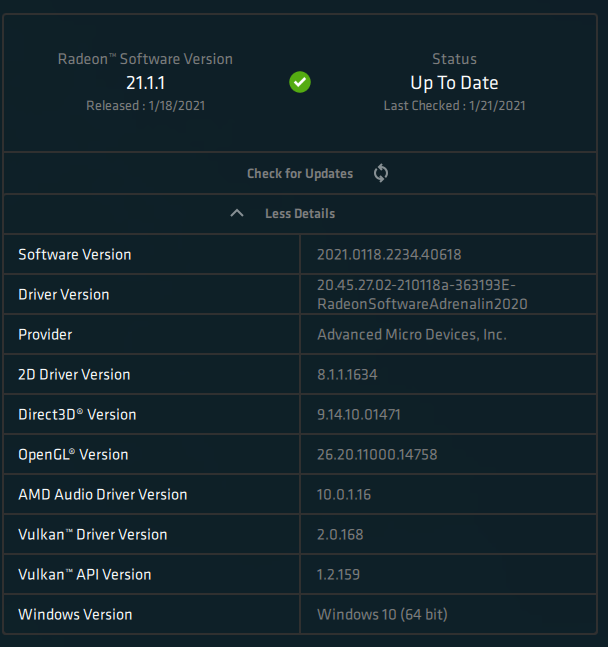 AMD Adrenalin 2020 Edition - Software information