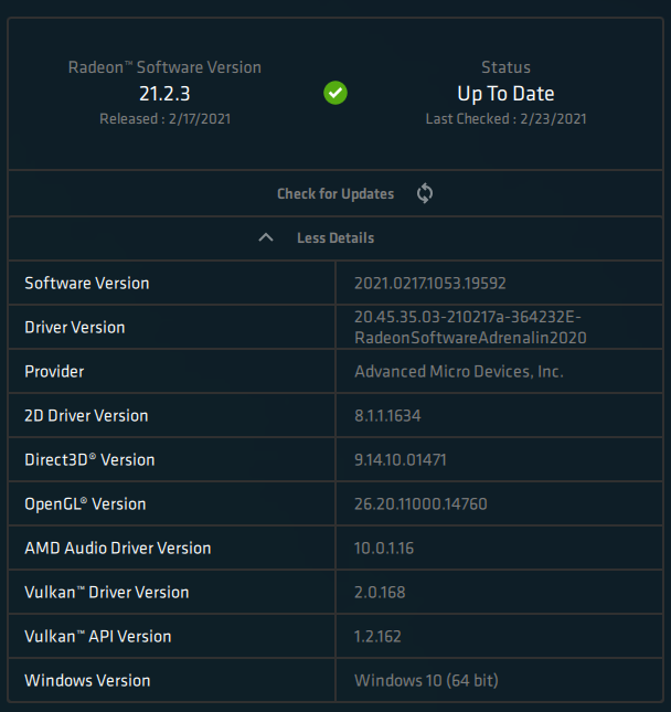 AMD Adrenalin 2020 Edition - Software information