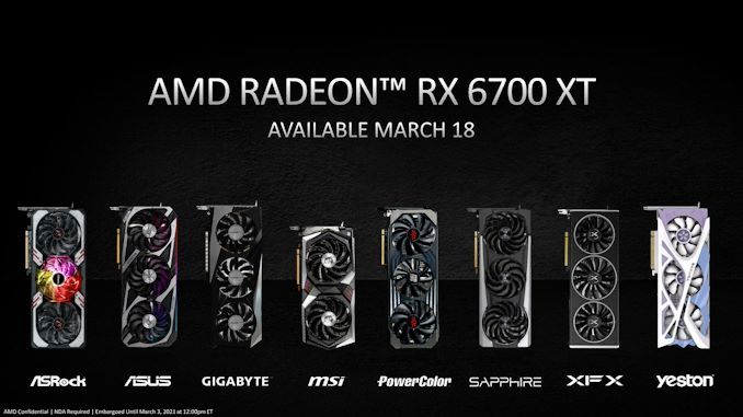 AMD Radeon RX 6700 XT - board partners