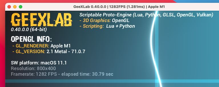 GeeXLab on Apple Mac mini M1 - x86_64