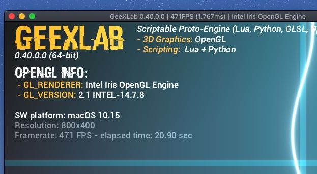 GeeXLab on Apple Mac mini Intel - x86_64