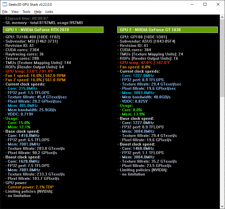 GPU Shark 0.22.0 - GeForce RTX 2070