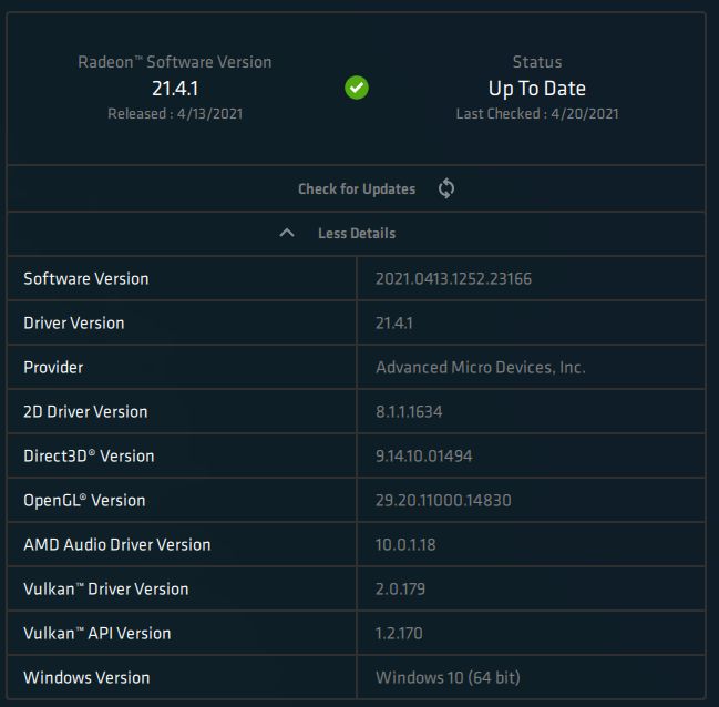 AMD Adrenalin 2020 Edition - Software information