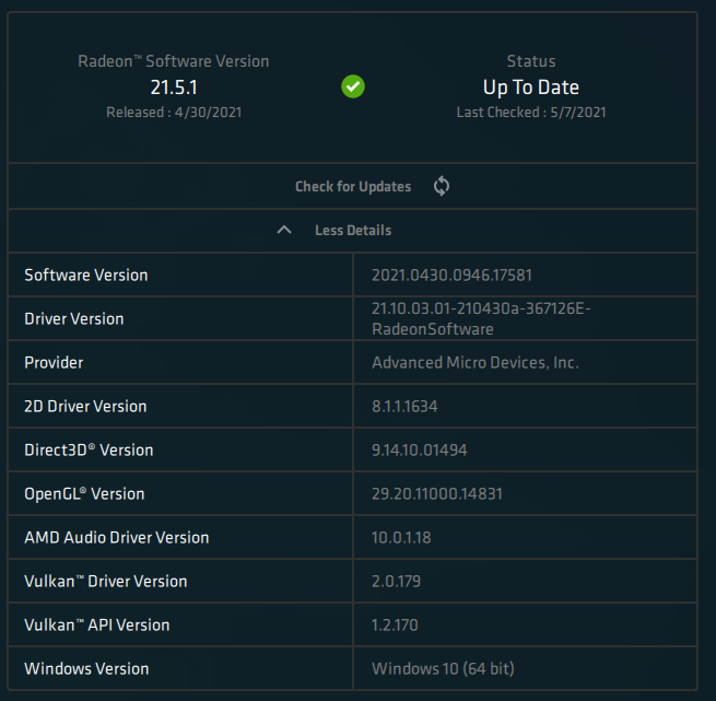AMD Adrenalin 2020 Edition - Software information