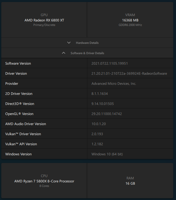 AMD Adrenalin 2020 Edition - Software information