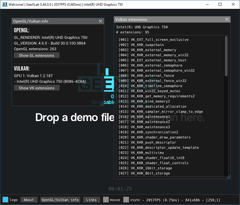 Intel UHD Graphics driver - GeeXLab