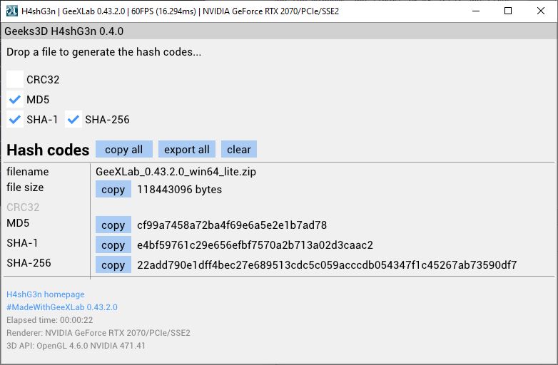 H4shG3n Hash Code Generator on Windows