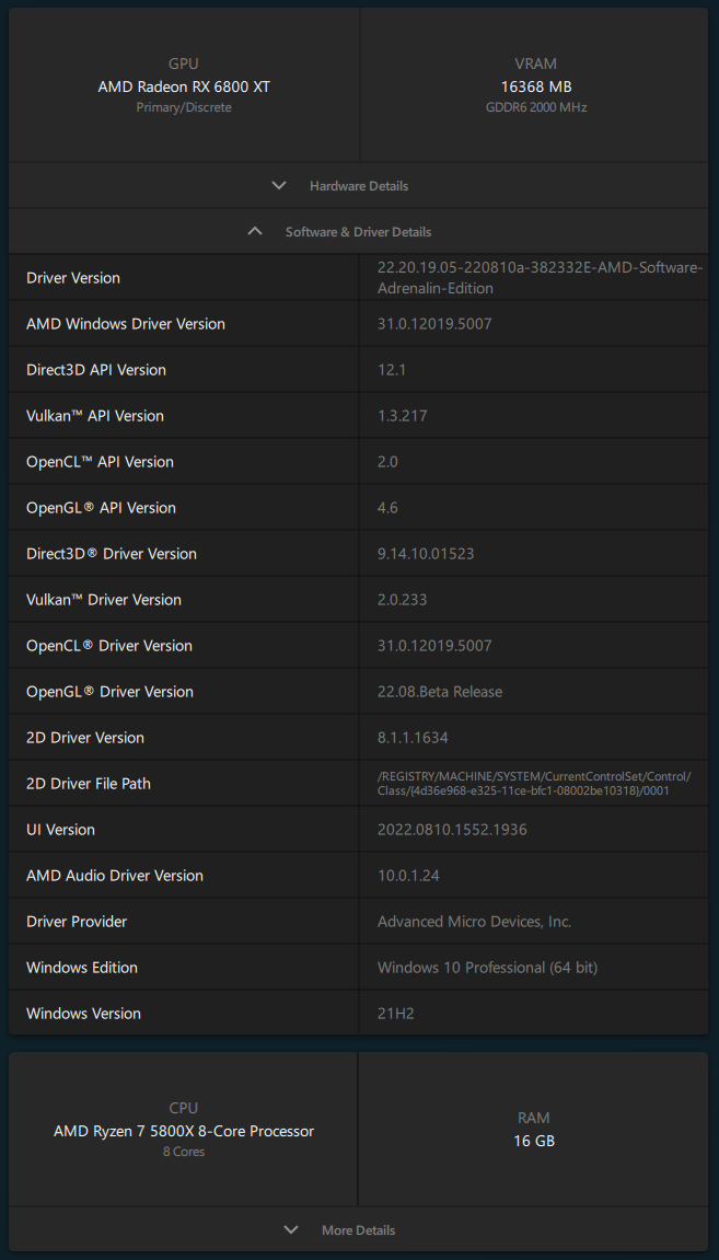 AMD Adrenalin 2020 Edition - Software information