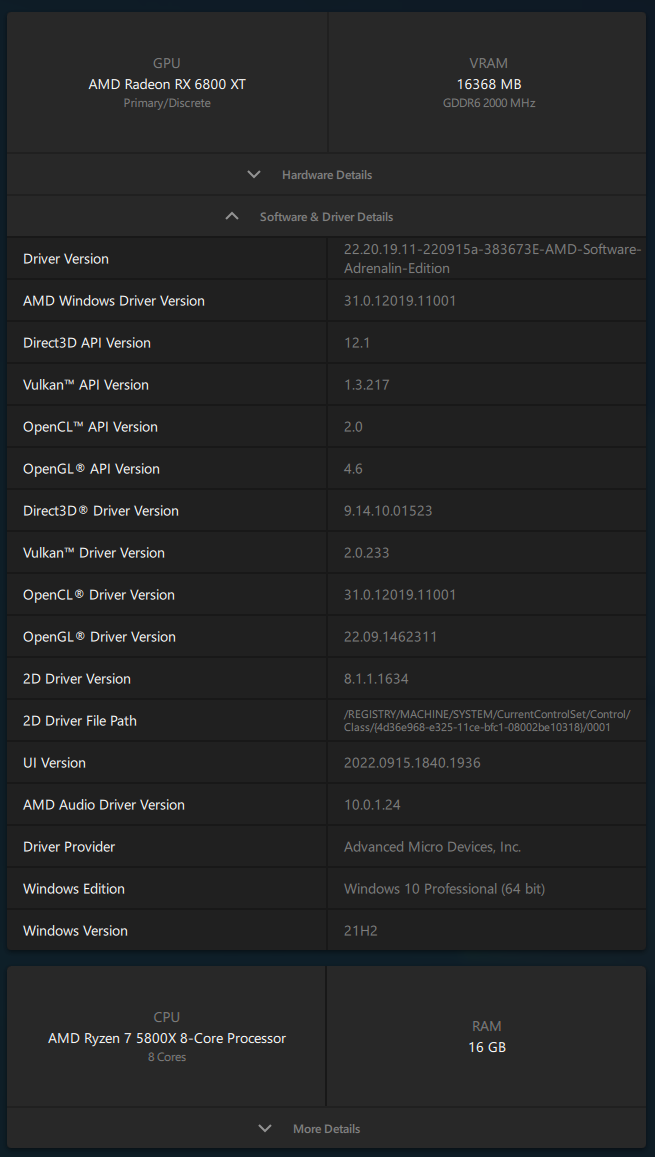 AMD Adrenalin 2020 Edition - Software information