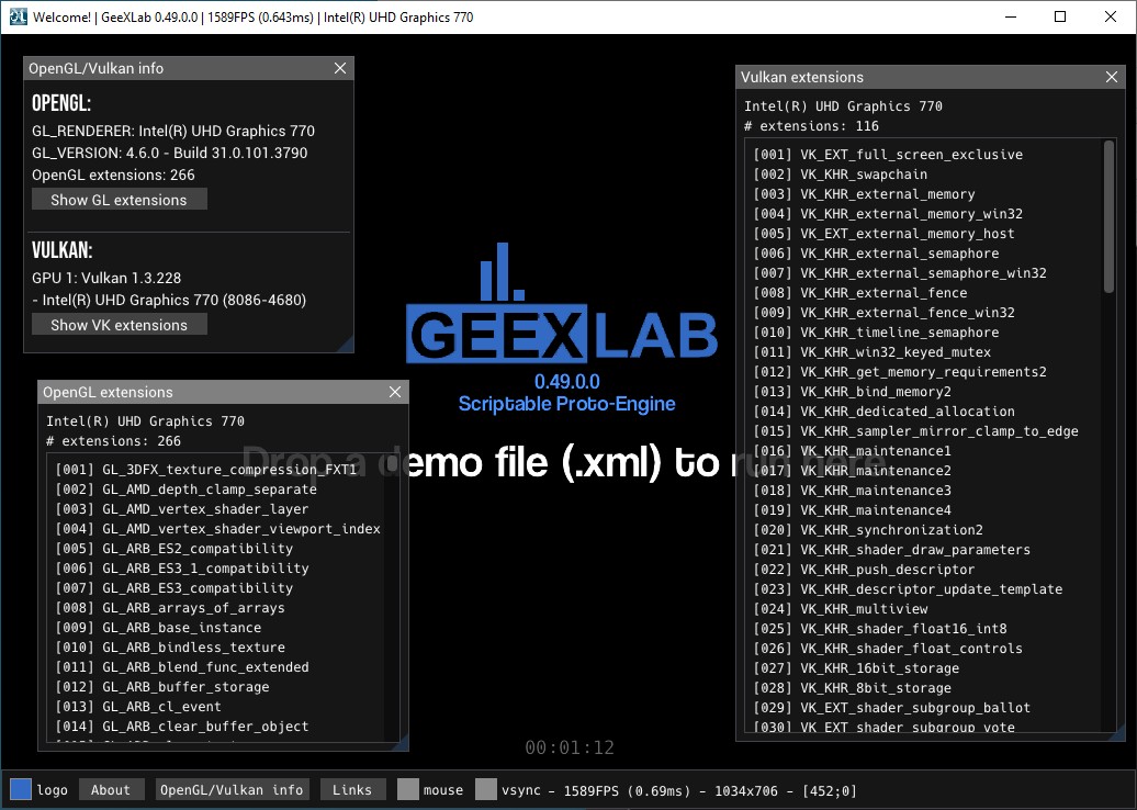 Intel UHD Graphics driver - GeeXLab