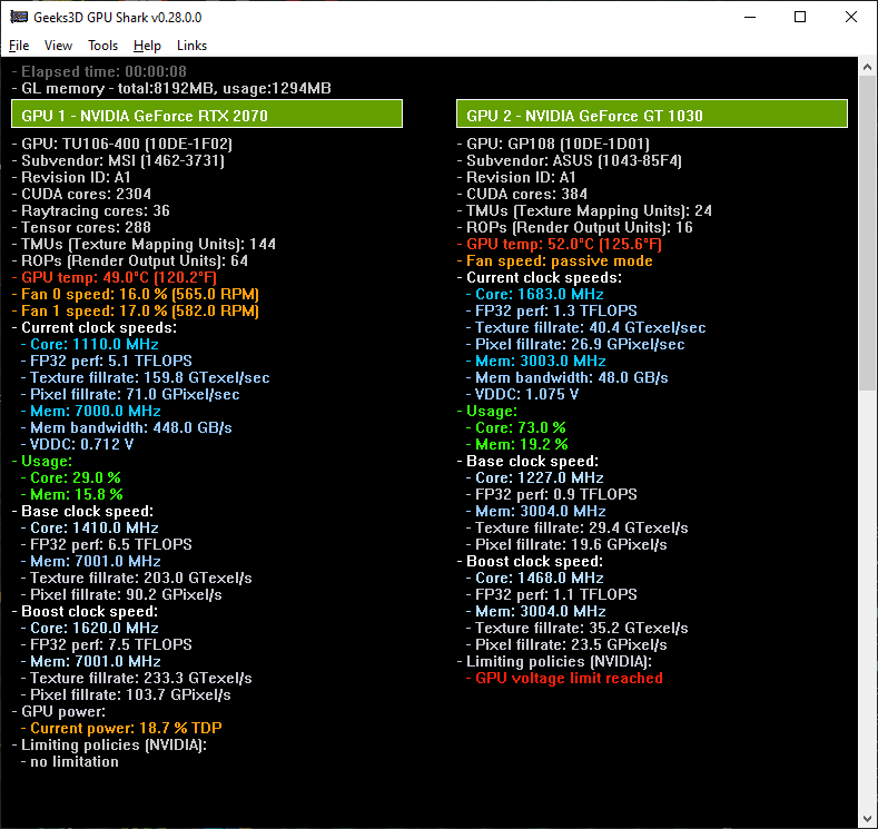 GPU Shark 0.28 - GeForce RTX 2070