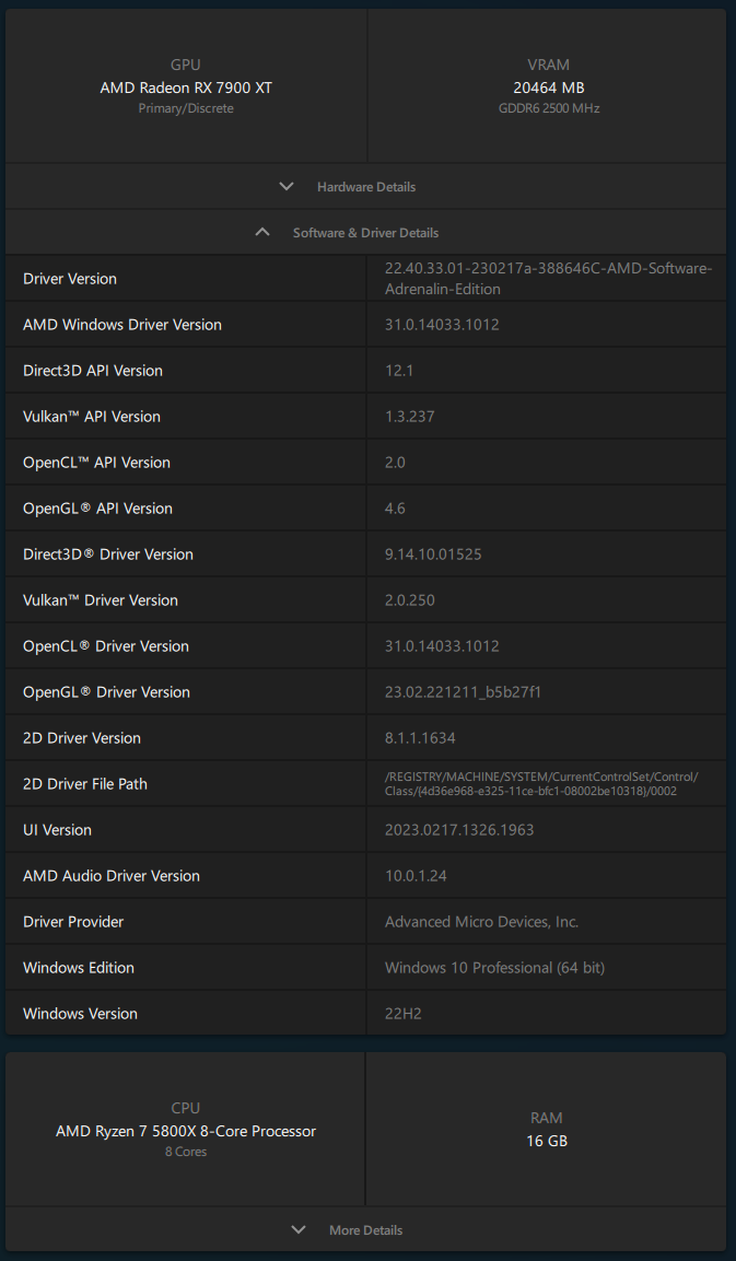 AMD Adrenalin 2020 Edition - Software information