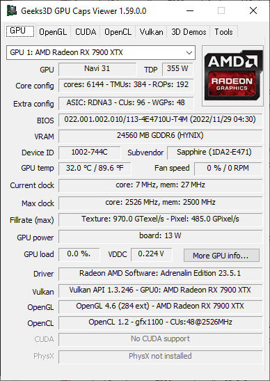 AMD Adrenalin 2020 Edition - GPU Caps Viewer + Radeon RX 7900 XTX