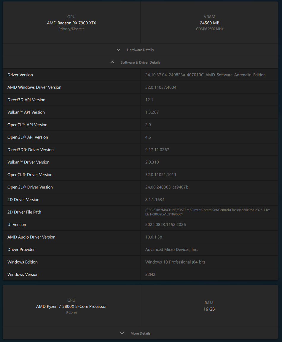 AMD Adrenalin 24.8.1 - Software information