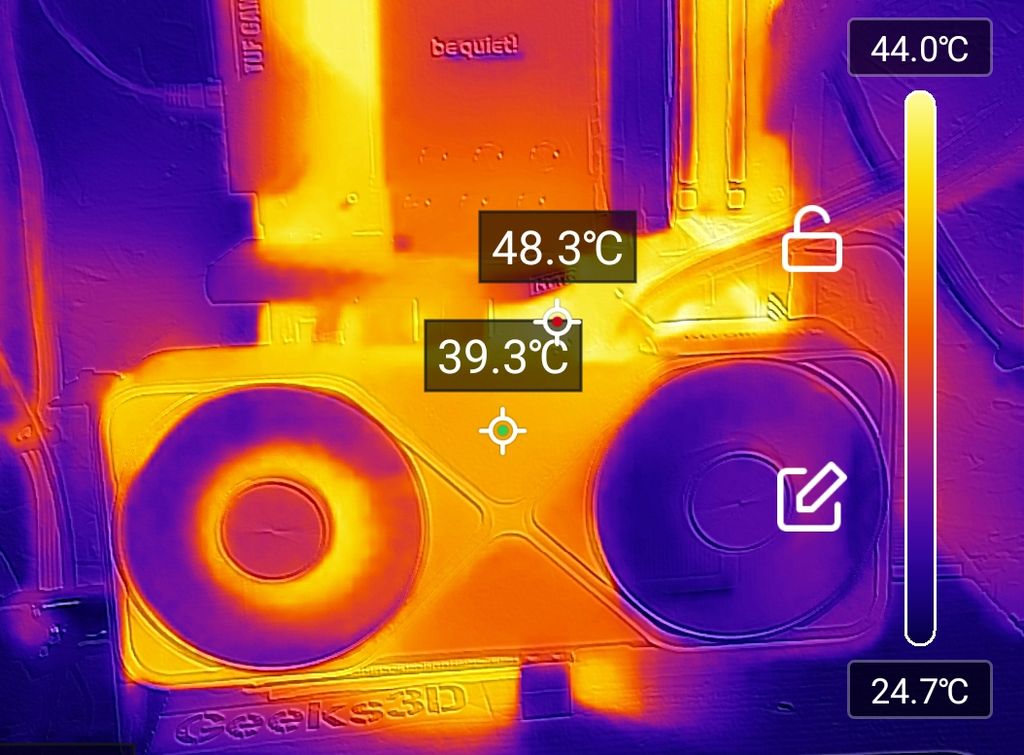 NVIDIA GeForce RTX 5070 Founders Edition Review - Thermal imaging - front side