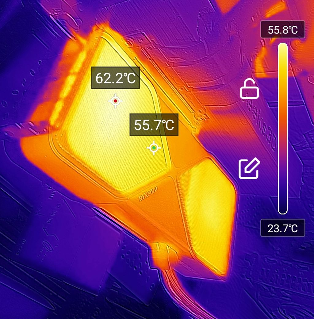 NVIDIA GeForce RTX 5070 Founders Edition Review - Thermal imaging - rear side